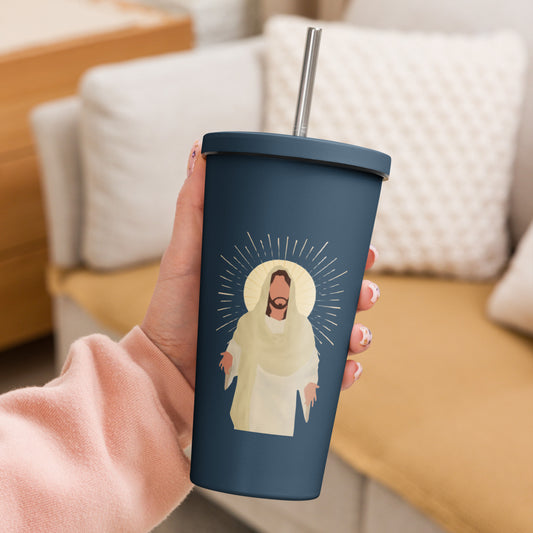 Insulated Tumbler with a Straw - Jesus Christ