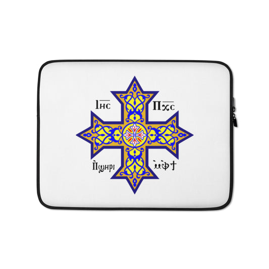 Coptic Cross (White) Laptop Sleeve