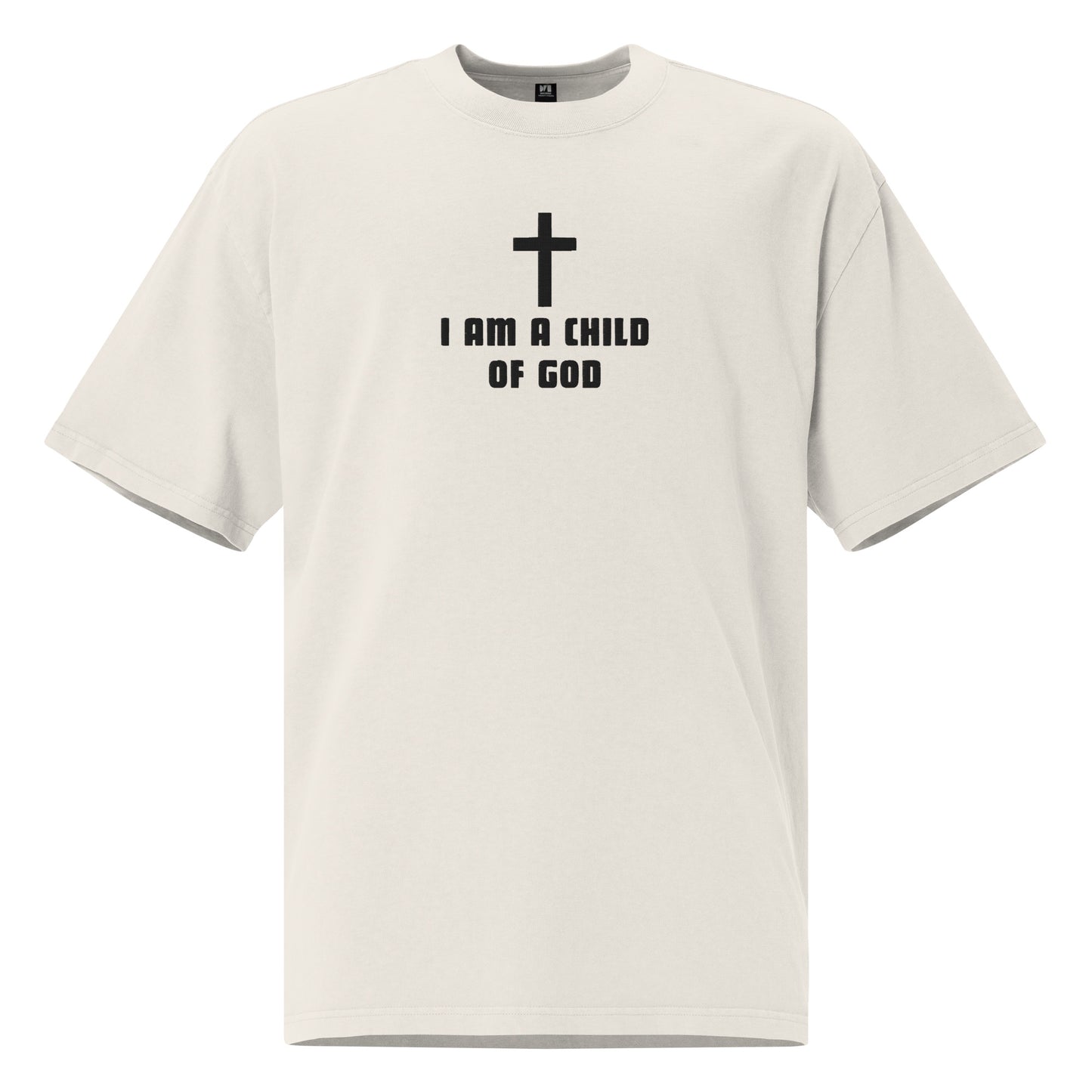 Embroidered Oversized Faded T-shirt - Child of God