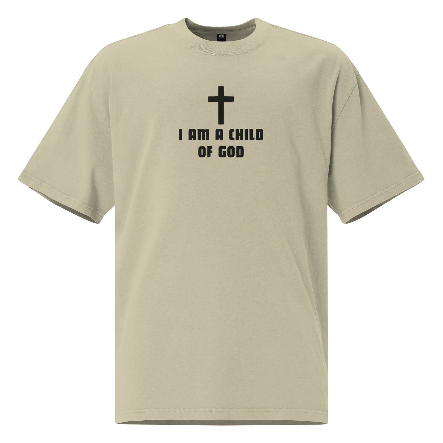 Embroidered Oversized Faded T-shirt - Child of God