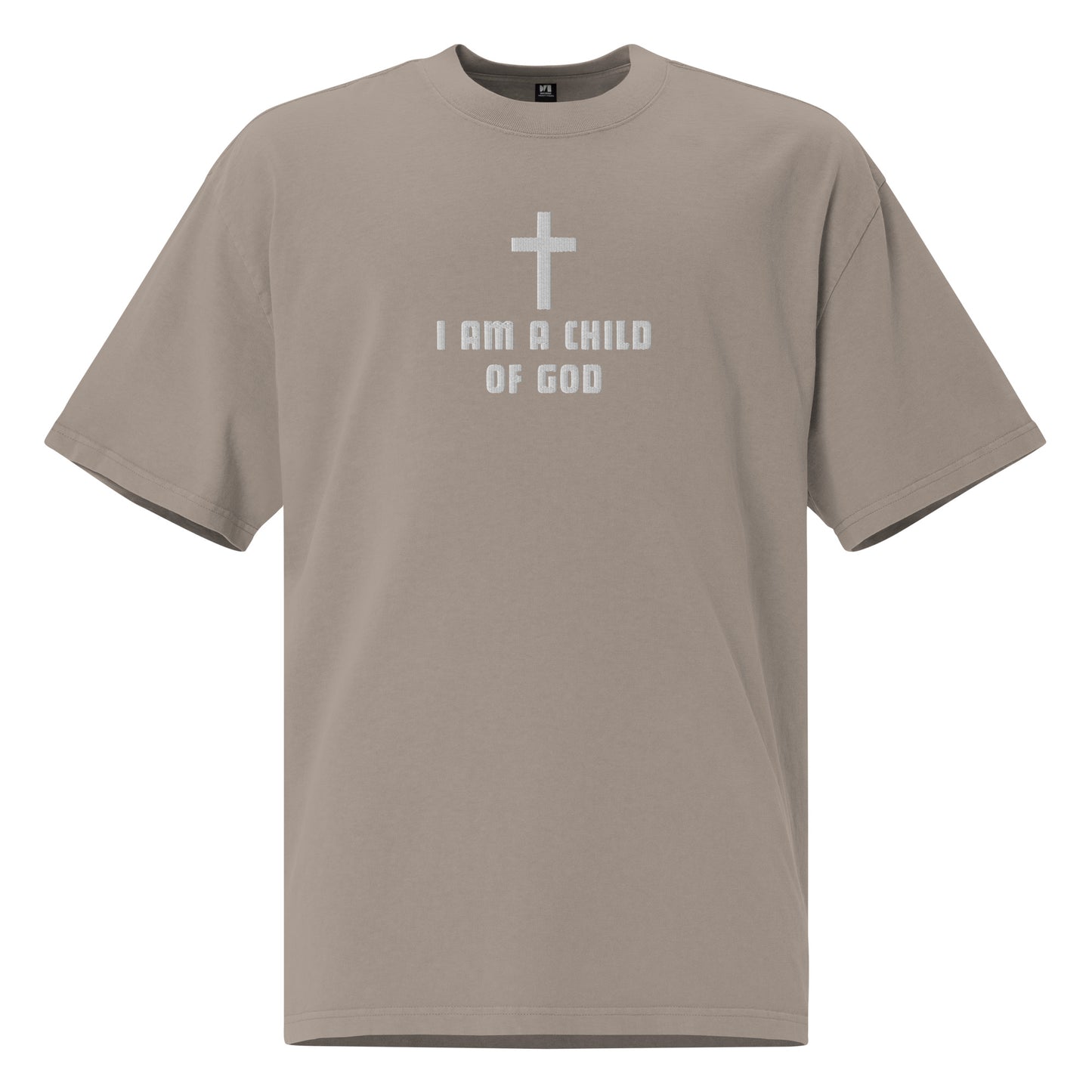 Embroidered Oversized Faded T-shirt - Child of God