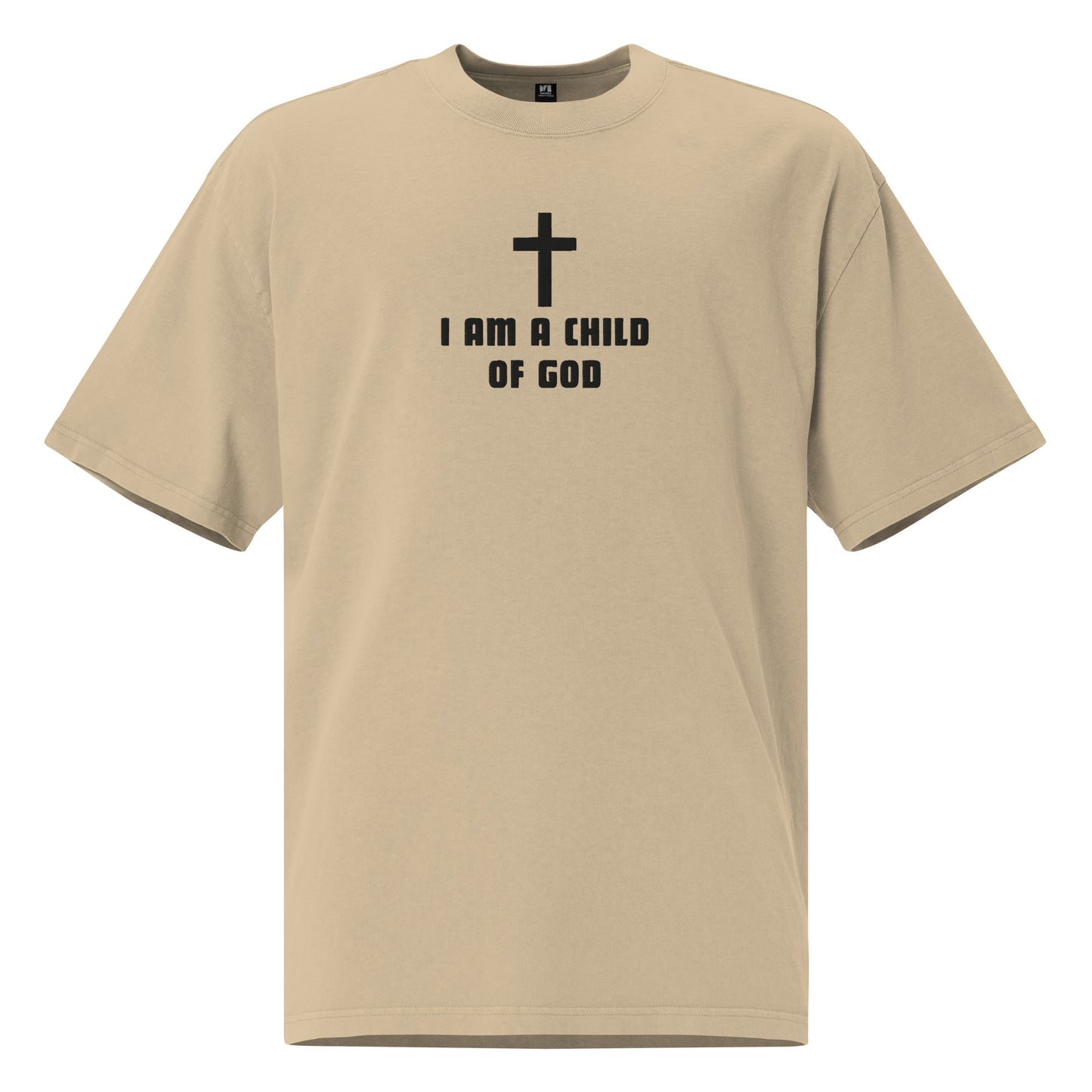 Embroidered Oversized Faded T-shirt - Child of God