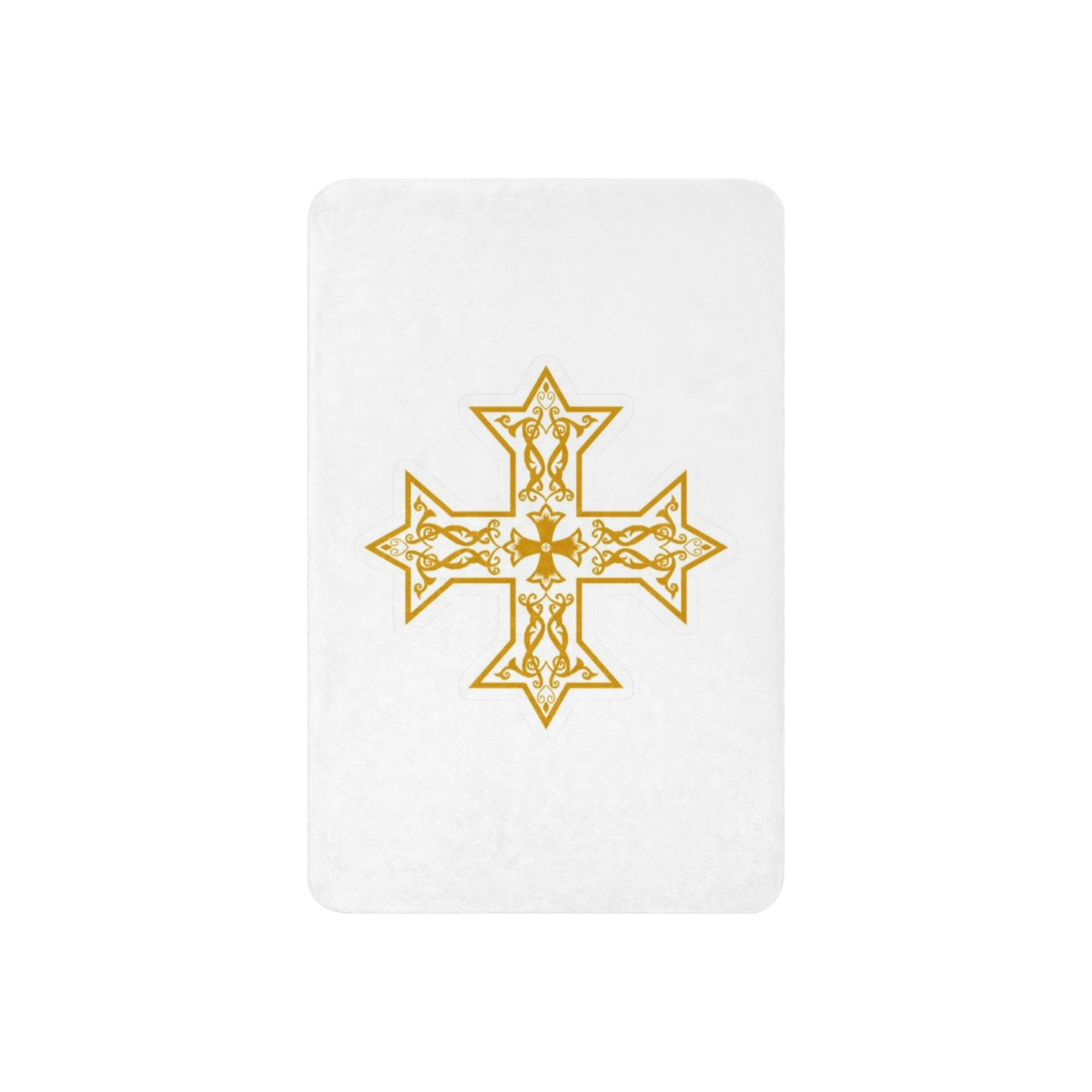 Sherpa blanket - Golden Coptic Cross