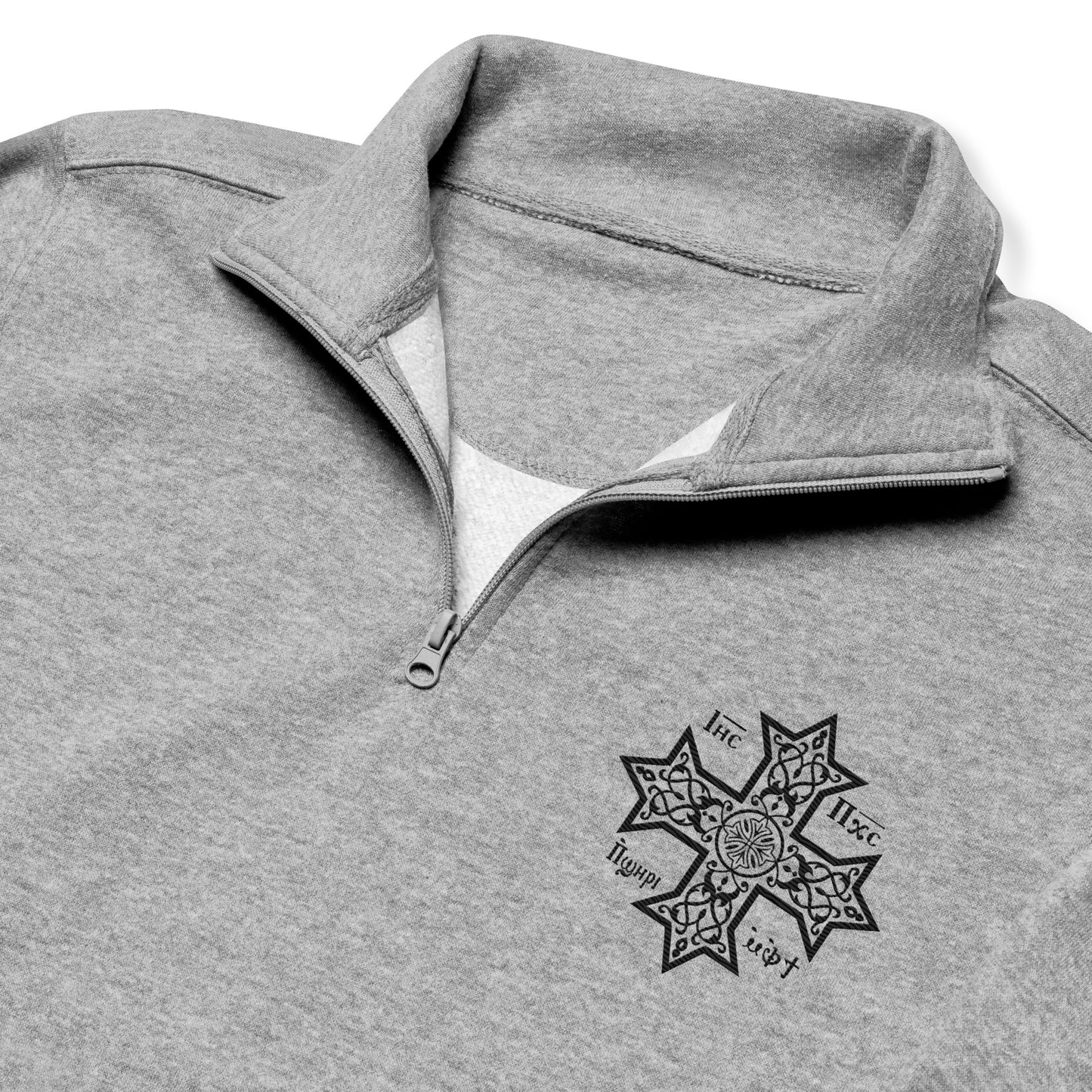 Embroidered Unisex Fleece Pullover - Coptic Cross