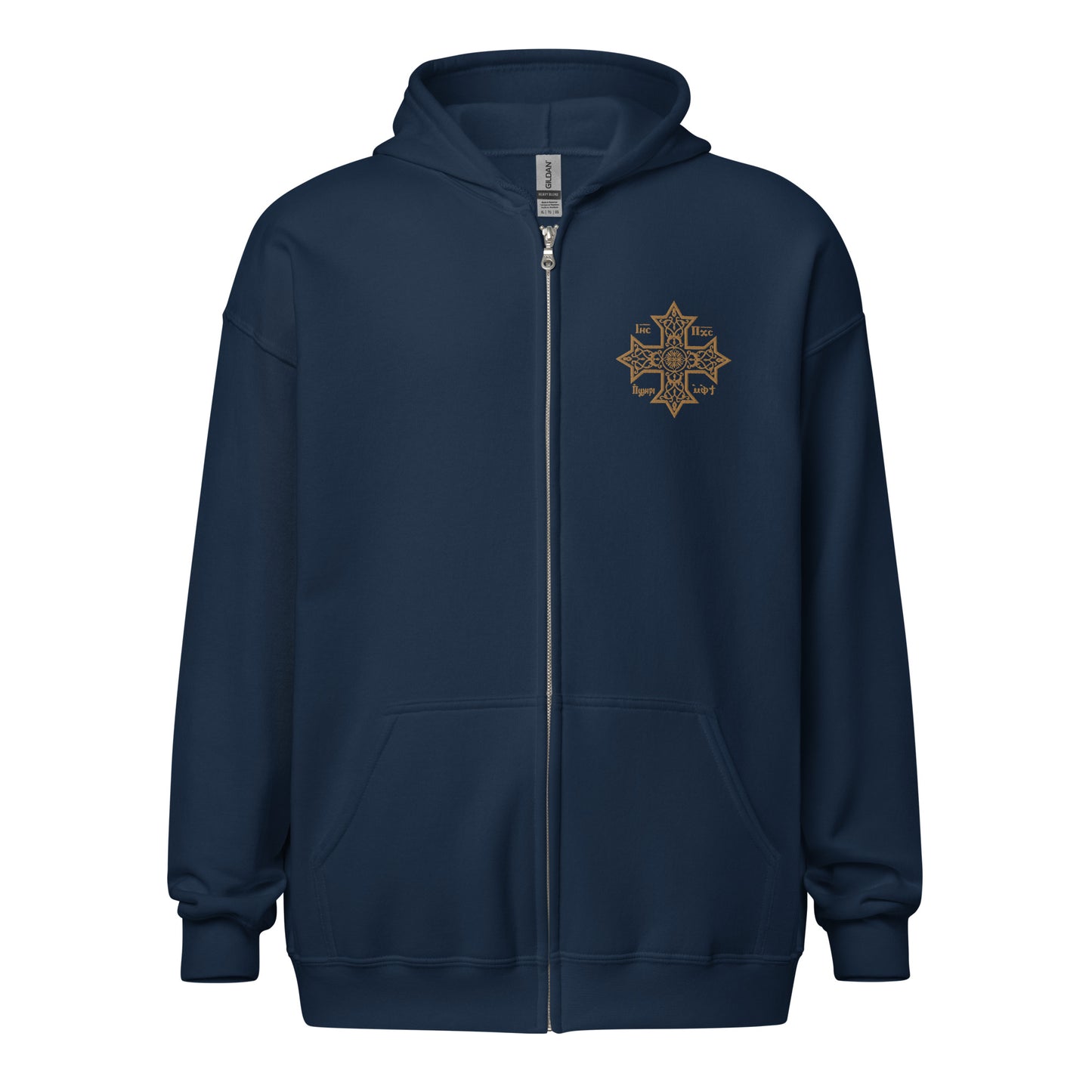 Embroidered Unisex Heavy Blend Zip Hoodie - Coptic Cross