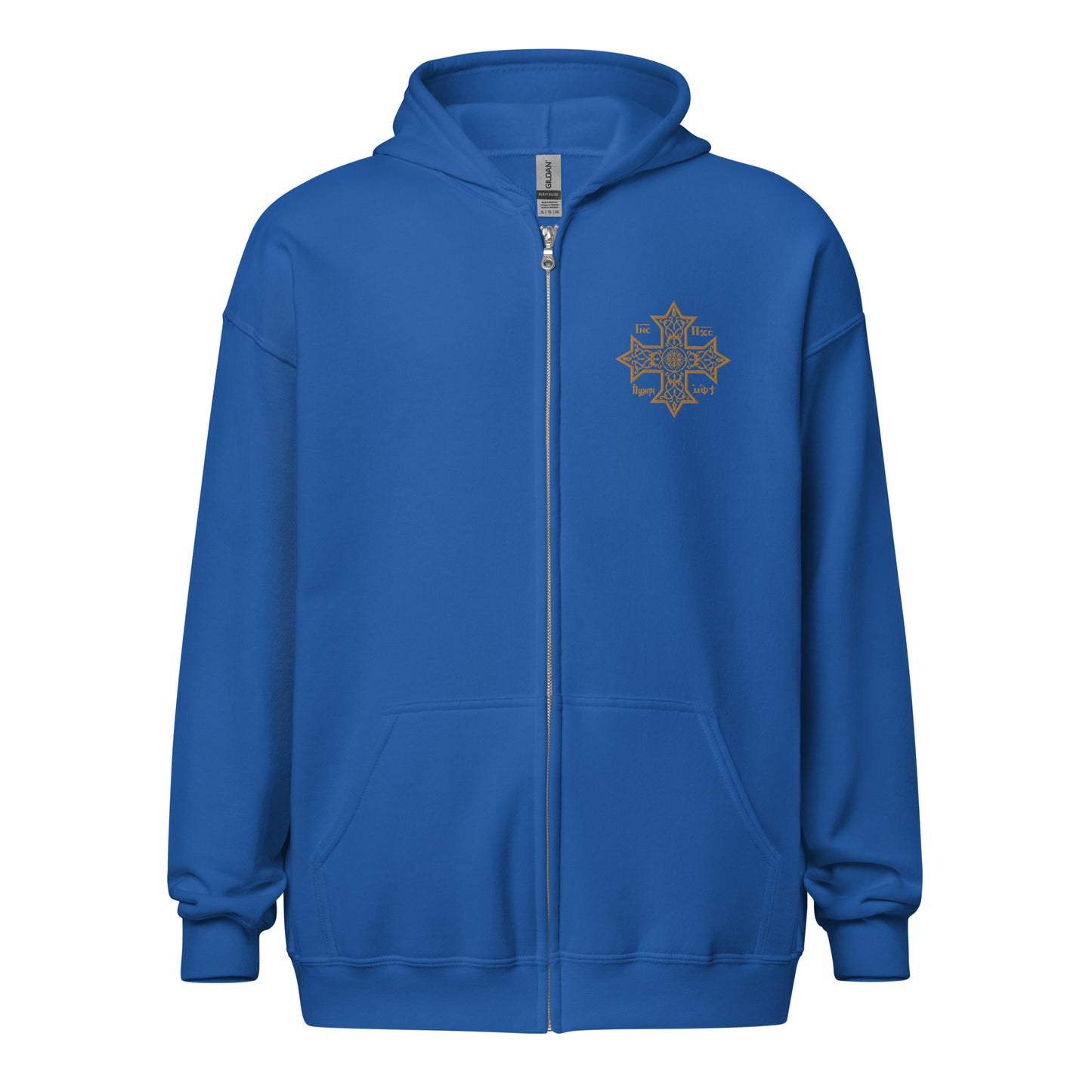 Embroidered Unisex Heavy Blend Zip Hoodie - Coptic Cross