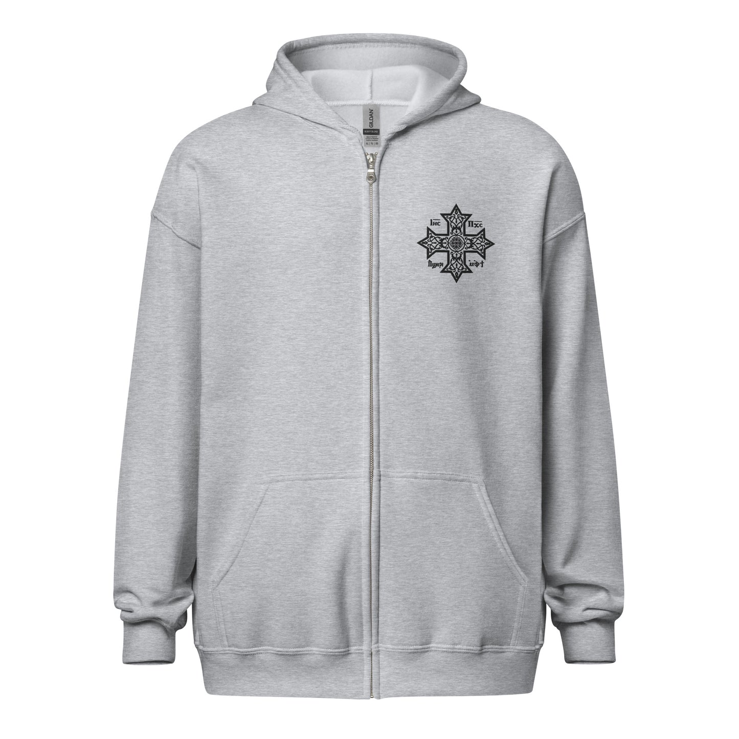 Embroidered Unisex Heavy Blend Zip Hoodie - Coptic Cross