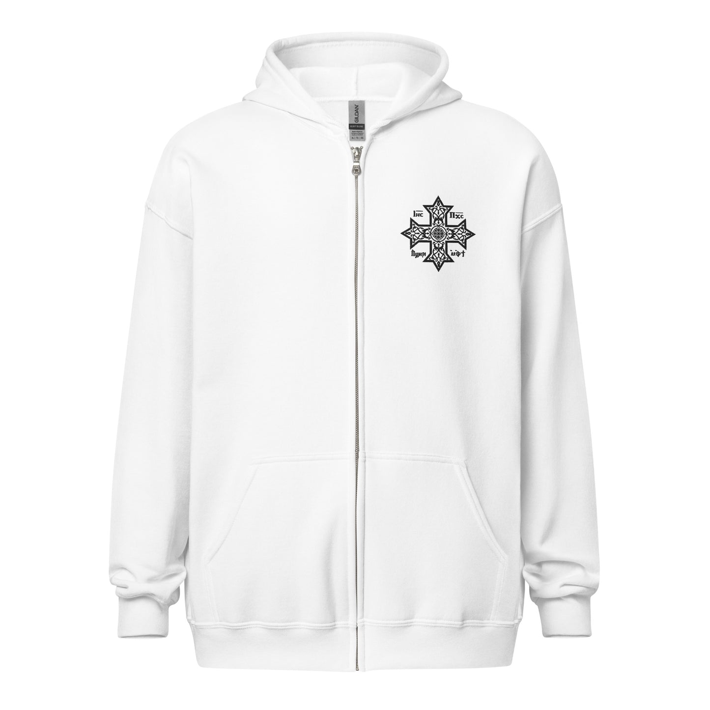 Embroidered Unisex Heavy Blend Zip Hoodie - Coptic Cross